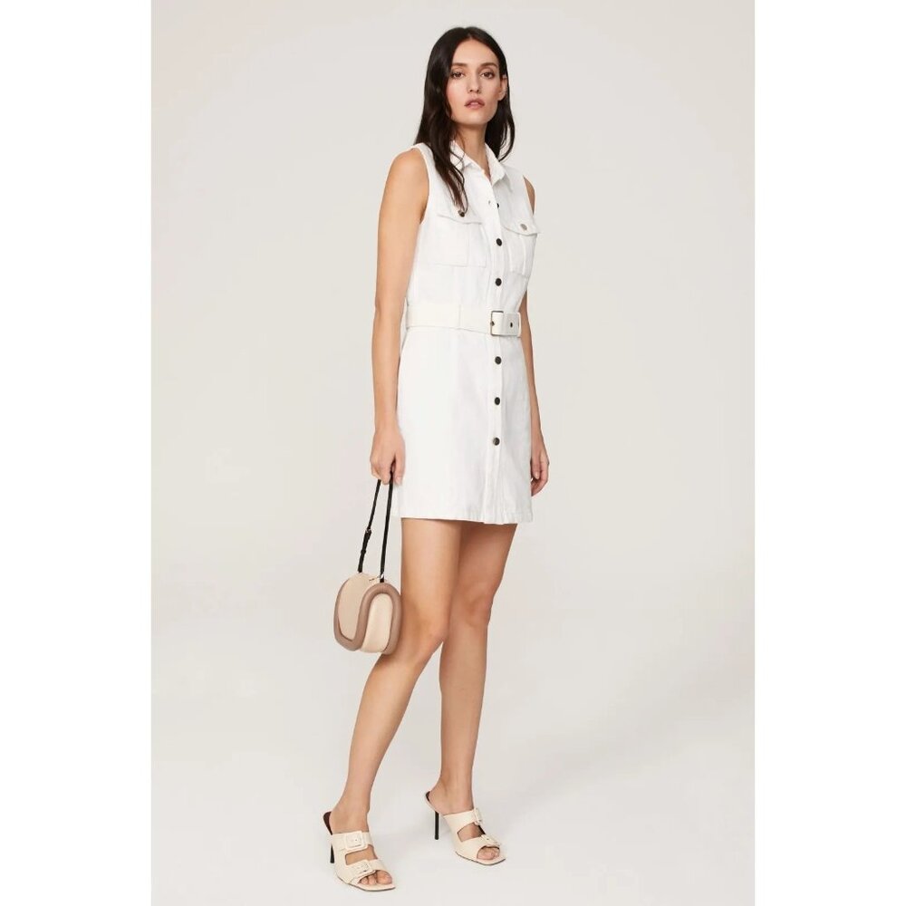 Area Stars Denim Shirt Dress in White